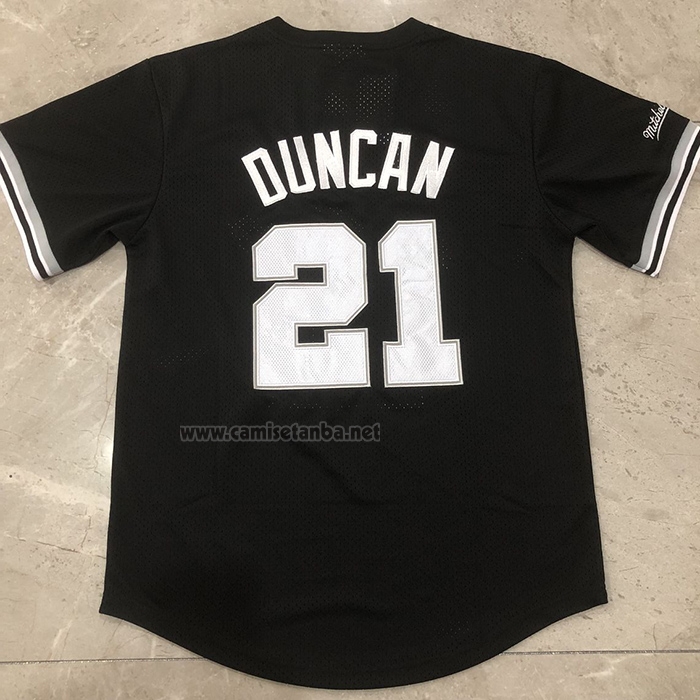 Camiseta Manga Corta San Antonio Spurs Tim Duncan NO 21 Negro